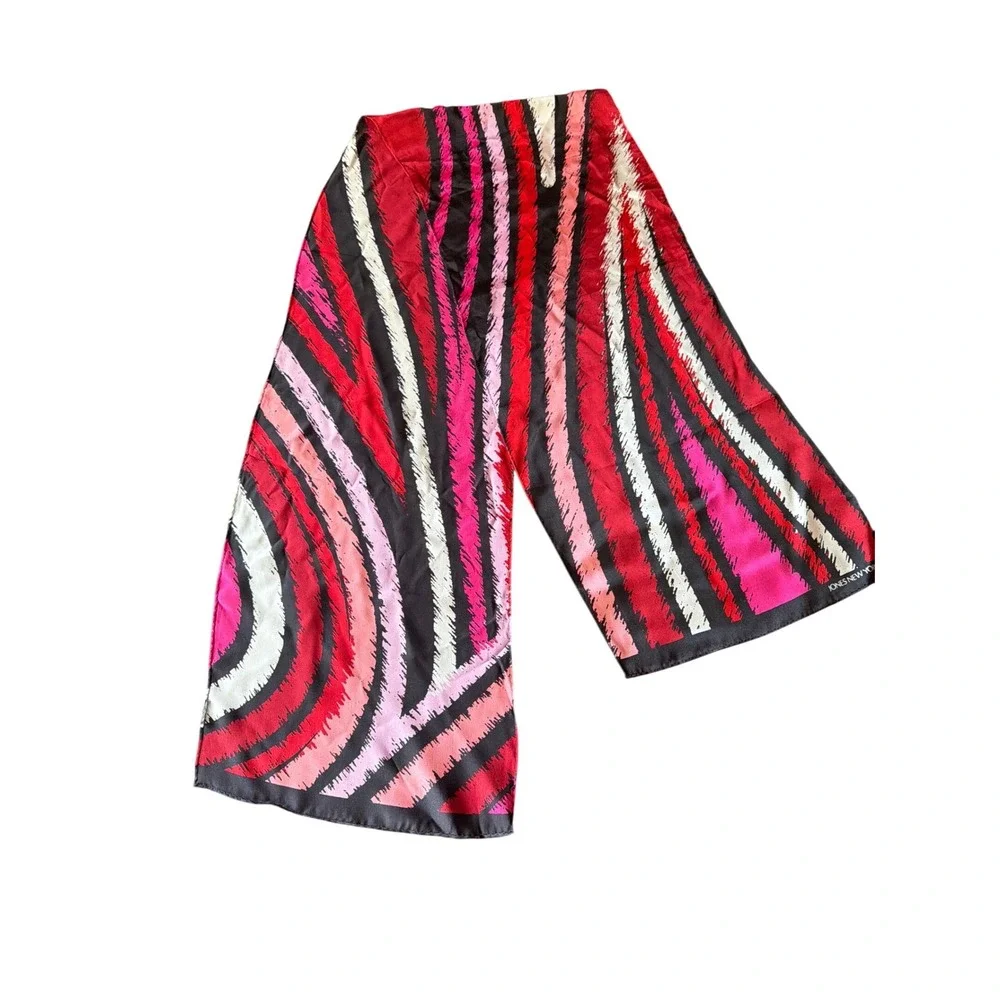 Jones New York Scarf Red Pink Abstract Stripe Graphic Rectangular Accessory‎